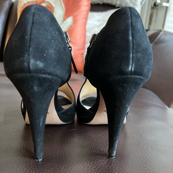 Prada peep toe suede sandal shoe - Picture 6 of 12